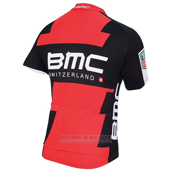 2017 Fahrradbekleidung BMC Rot und Shwarz Trikot Kurzarm und Tragerhose